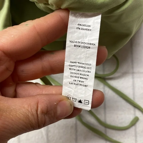 Tularosa Green Ruched One-Piece Swimsuit, Luella One Piece in Green Moss size Xs - Picture 11 of 11